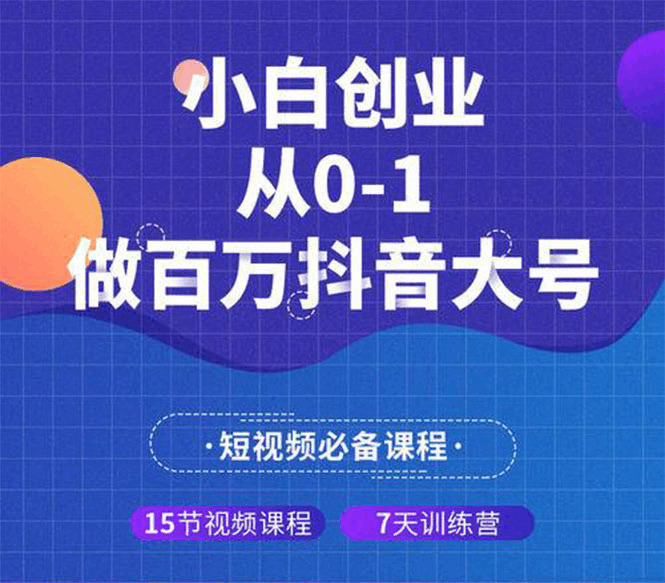 蛋解创业 小利剑创业从0-1做百万抖音年夜号 齐套真战课2383,创业,小利剑,百万,抖音,年夜号