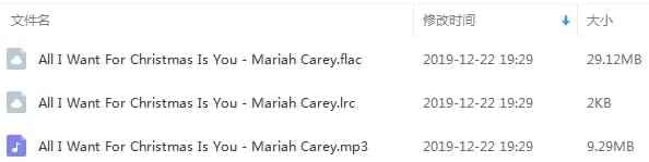 Mariah Carey单直《All I Want For Christmas Is You》[FLAC/MP3/38.41MB]百度云网盘下载5523,mariah,carey,单直,all,want