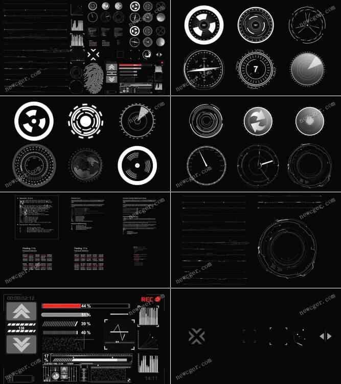 7年夜种别合计1000多个HUD下科技齐息元素素材AE源文件1424,种别,合计,1000,多个,hud