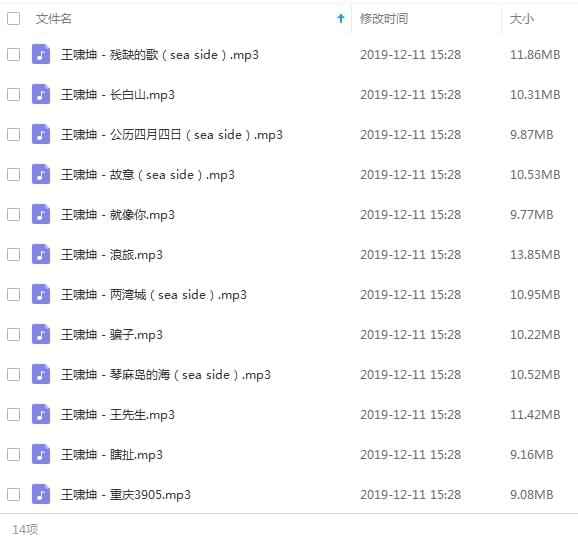 王啸坤专辑《三十王十三》13尾歌直[MP3/140.88MB]百度云网盘下载8000,