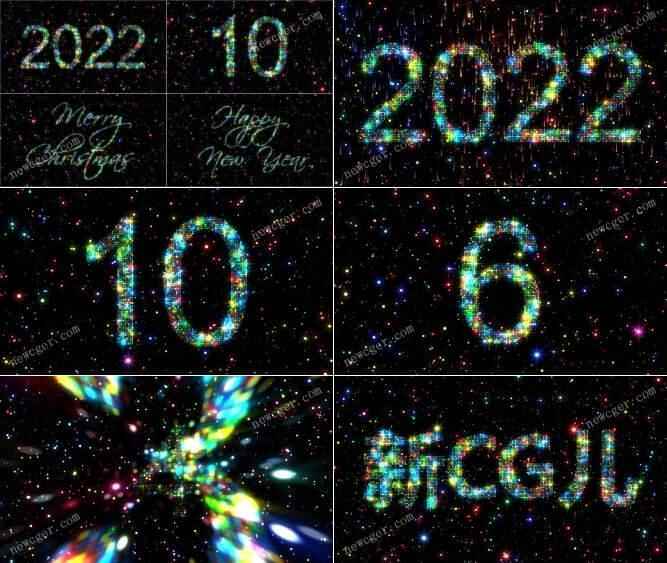 炫好闪灼星光殊效10秒数字倒计时新年跨年收场动绘AE模板3209,闪灼,星光,殊效,10,10秒