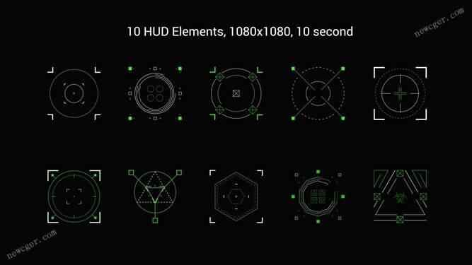 10个HUD齐息下科技跟踪唆使面设想元素素材AE源文件7131,10,10个,hud,齐息,下科