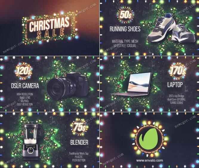 闪灼的标致圣诞节彩灯战商品贩卖宣扬视频AE模板1610,闪灼,闪灼的,标致,圣诞,圣诞节