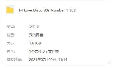 群星专辑《I Love Disco 80s Number 1》3CD开散[FLAC/1.61GB]百度云网盘下载2356,