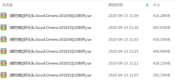 英剧《好兆头/Good.Omens》第一季齐6散下浑英语中字[MP4/2.45GB]百度云网盘下载9441,英剧,好兆头,兆头,omen,第一