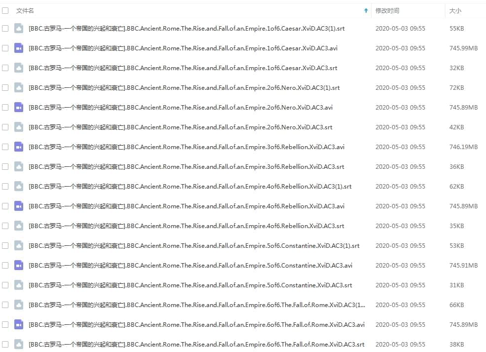 BBC记载片《古罗马：一个帝国的鼓起战灭亡》6散视频开散下浑英语中挂中笔墨幕[AVI/4.37GB]百度云网盘下载1902,bbc,bbc记载片,记载,记载片,古罗