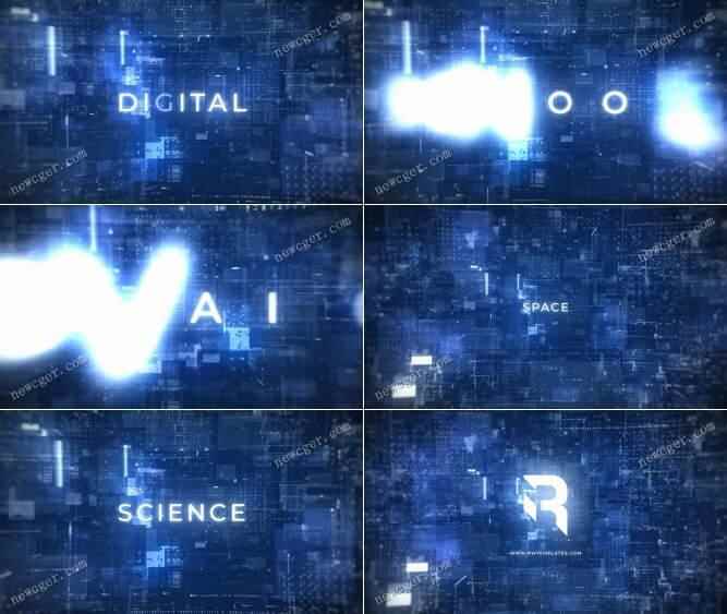 正在将来派数字空间中快速穿越止进的题目收场动绘AE模板5826,将来,将来派,去派,数字,数字空间