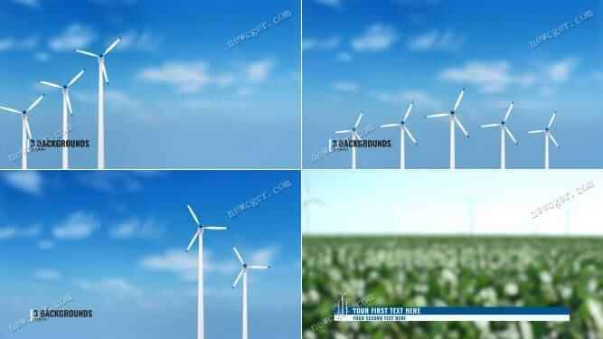 绿色环保能源风能的收场片头战布景动绘AE模板4505,绿色,绿色环保,色环,环保,环保能源