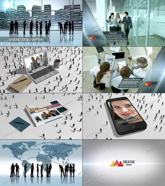 创意的商务人士场景展现动绘AE模板，企业主题宣扬2398,创意,商务,商务人士,人士,场景