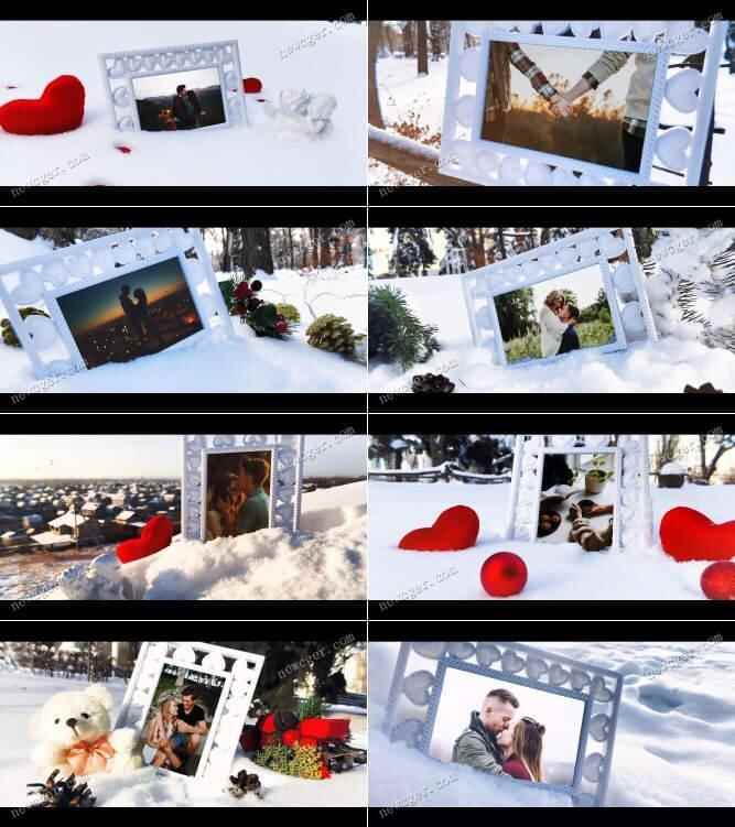 真拍 前期，冬季雪天里的恋爱照片展现动绘AE模板，是非2版进9005,真拍,前期,冬季,雪天,天里