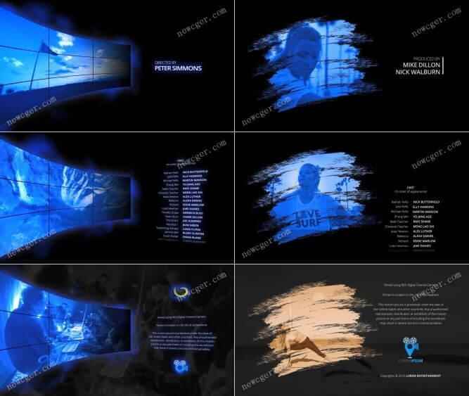 2款影戏片尾字幕展现动绘AE模板，年夜屏幕款 笔刷款6604,影戏,影片,字幕,展现,动绘