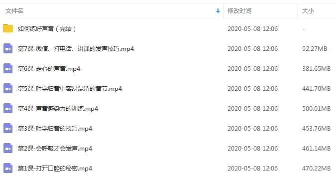 声音锻炼营，30天让您具有诱人魅力嗓音视频 音频教程开散[MP3/MP4/3.17GB]百度云网盘下载1428,