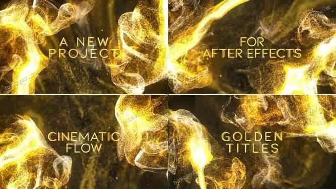 喷涌的流体金色粒子殊效题目收场序列AE模板4840,喷涌,流体,金色,粒子,粒子殊效