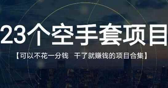 《23个白手套项目》0本钱0投进，干了便赢利杂白手套买卖经5269,23,白手,脚套,项目,本钱