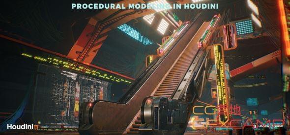 Houdini主动扶梯场景建模教程 CGCircuit – Houdini Tutorial Procedural Modeling – Escalator5737,houdini,主动,主动扶梯,扶梯,场景