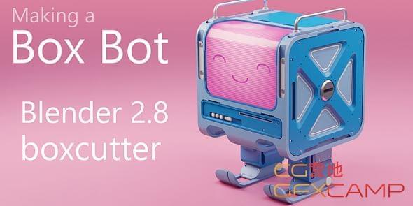 Blender卡通盒子机械人脚色建模教程 Making a Boxbot in Blender 2.81528,