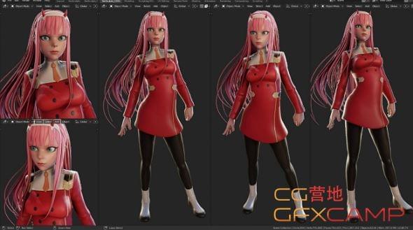 Blender卡通脚色02建模教程 Artstation – Character Sculpt Zero Two by YanSculpts9980,