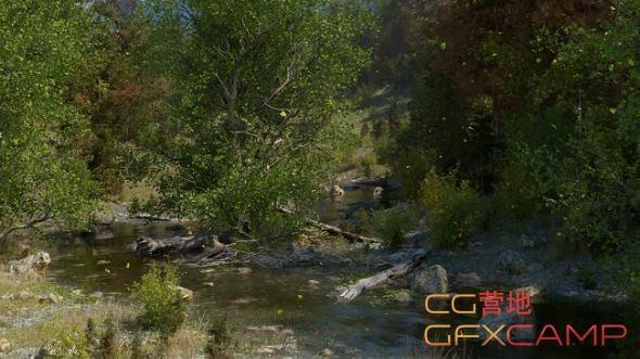 小溪河道三维天然场景C4D教程 Gumroad – Creating Rivers Using Octane and C4D7847,