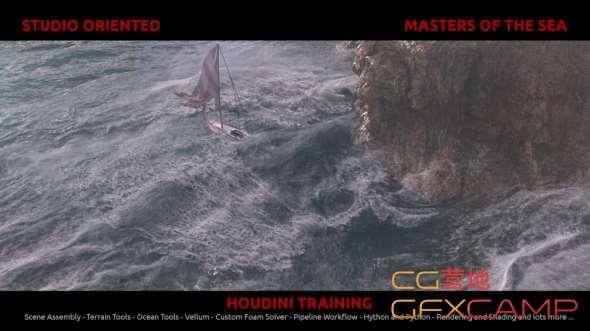 Houdini陆地海浪流体光效衬着殊效教程 Gumroad8236,houdini,陆地,海浪,海浪流,流体