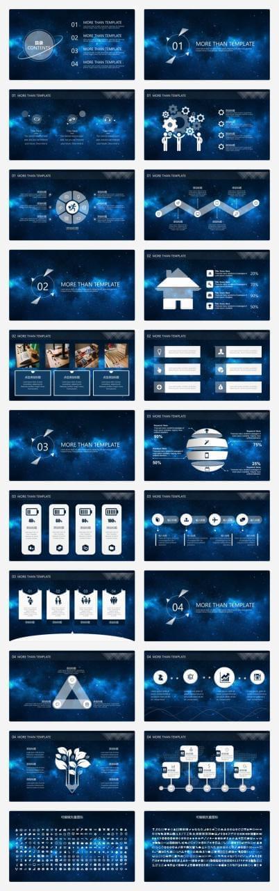 唯好星空炫酷星球科技风年夜气鼓鼓公布会总结报告请示ppt模板5151,