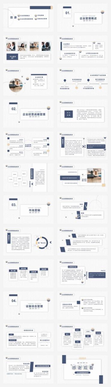 悬浮卡片式UI风企业办理根底常识商务培训ppt模板5110,