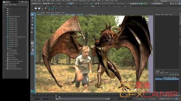 龙绑定动绘殊效分解Maya教程 VFX Animation for Television with Elaina Scott4822,