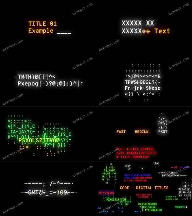 数字代码酿成笔墨题目的创意殊效AE工程7117,数字,数字代码,代码,酿成,成文