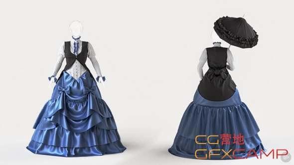 维多利亚气势派头号衣衣服建造教程  Creating a Victorian Style Gown with Marvelous Designer8815,