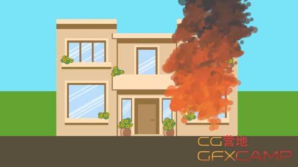 扁仄化卡通水焰MG动绘AE教程+源工程文件 After Effects – Fiery Explosion to Smoke Cartoon FX Tutorial5445,