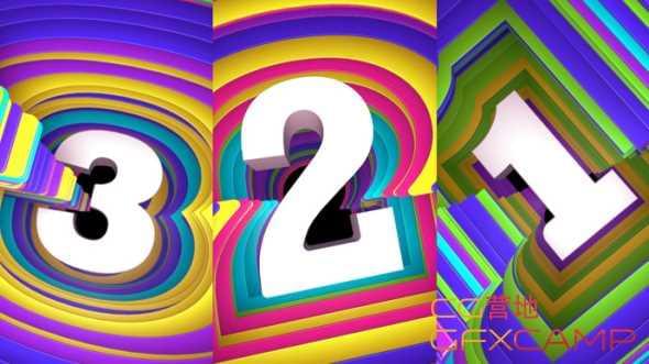灿艳颜色卡通倒计时C4D教程 Cinema 4D – Creating a Colorful Animated Countdown Tutorial1665,灿艳,丽色,颜色,卡通,倒计