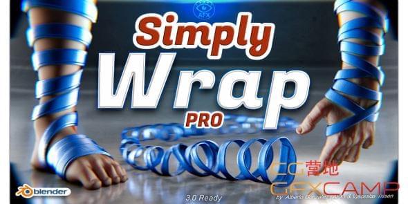 Blender绳索绸缎多边形环绕纠缠插件 Simply Wrap Pro + 利用教程 + Assets预设库648,blender,绳索,绸缎,多边,多边形