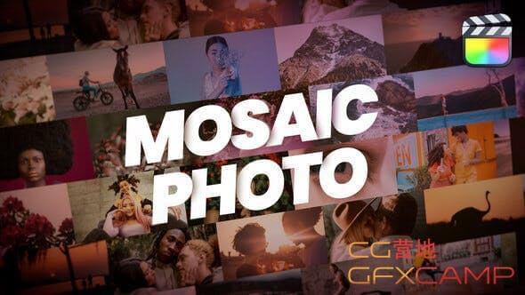 FCPX插件-视频照片墙Logo动绘 Mosaic Photo Reveal7274,