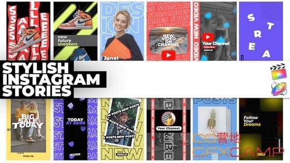 FCPX插件-创意INS横屏包拆动绘 Stylish Instagram Stories3677,fcpx,插件,创意,ins,包拆