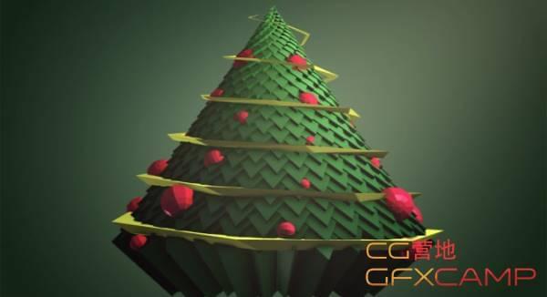 白巨星Trapcode TAO建造低多边形圣诞树教程 After Effects – Low-Poly Style Cupcake Christmas Tree With Trapcode Tao Tutorial608,