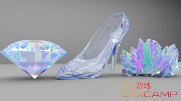 C4D阿诺德衬着器钻石衬着教程 Cinema 4D Rendering Crystals Arnold Render Tutorial7654,