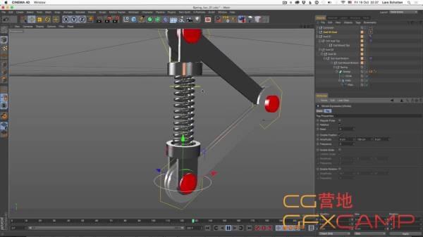 C4D悬浮弹簧机器体系绑定教程 Rigging a Suspension System in Cinema 4D149,