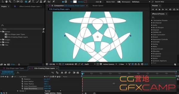 AE图形层动绘教程 SkillShare–The Ultimate Guide to Shape Layers in After Effects3201,