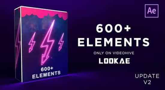 AE模板-600个创意圆圈涂鸦笔刷途径MG动绘元素 Elements565,