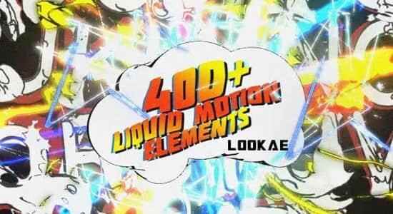 AE模板-400个三维复古卡通液体MG动绘元素预设包 3D liquid Motion FX Packages8982,