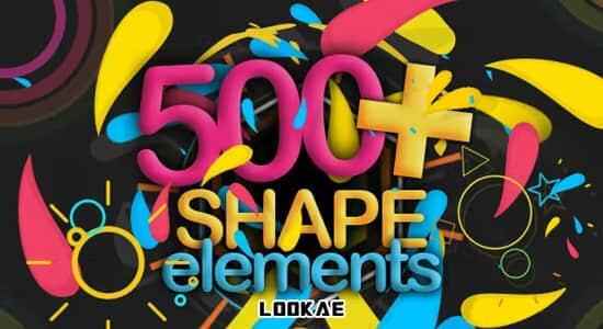 AE模板-500种线条箭头圆圈流体礼花爆炸彩色图形MG动绘 Shape Elements4185,ae模板,模板,线条,箭头,圆圈