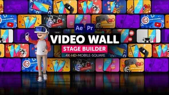 AE/PR模板-多绘里网格视频墙静态布景结果 Video Wall Stage Builder4129,