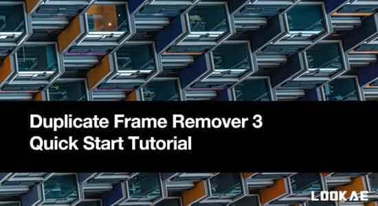 AE剧本-删除素材中的反复帧 Duplicate Frame Remover 3.0   利用教程9267,