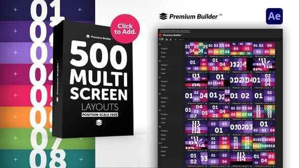 AE剧本-500个多绘里网格组开静态视频分屏殊效展现 Multi Screen Layouts Pack8118,剧本,多绘里,绘里,里网,网格