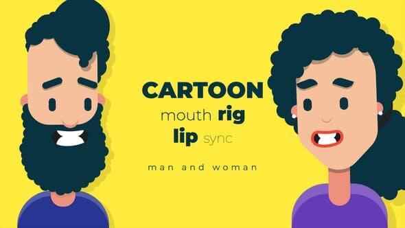 AE模板-两维卡通人物心情心型对话MG动绘 Cartoon mouth rig with lip sync7528,ae模板,模板,两维,维卡,卡通