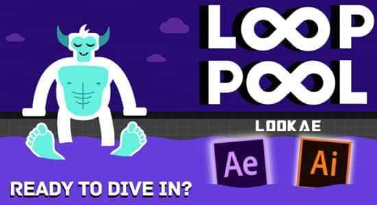 AE教程-建造MG卡通场景轮回动绘 Loop Pool: The Best Beginners Project For Adobe After Effects3517,ae教程,教程,建造,卡通,场景