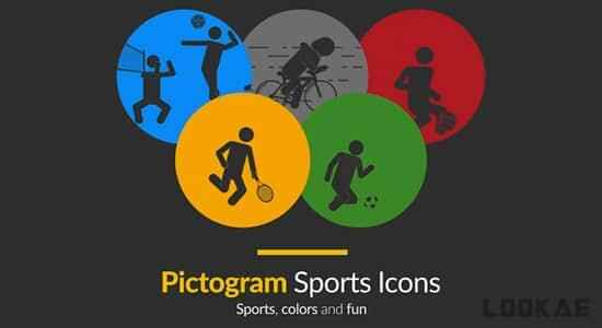 AE模板-奥运会体育活动项目人物形象行动MG图标动绘 Pictogram Sports Icons2994,ae模板,模板,奥运,奥运会,运会