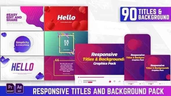 AE/PR模板-自顺应分辩率笔墨题目图形布景动绘 Responsive Titles and Backgrounds Pack7494,模板,自适,自顺应,顺应,应分