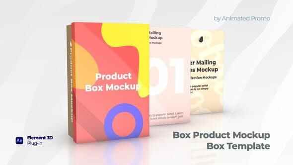 AE模板-用E3D建造三维盒子模子产物动绘 Box Product Mockup  Shoes Box Template4968,