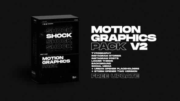 AE模板-时髦盛行创意横屏横屏笔墨题目排版启里设想动绘包 Shock Motion Graphics Pack6976,