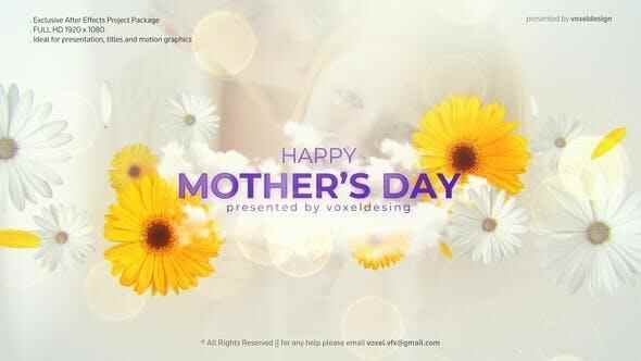 AE模板-斑斓陈花女性母亲节欢愉幸运图文引见展现 Happy Mothers Day Opener3918,ae模板,模板,斑斓,陈花,花女